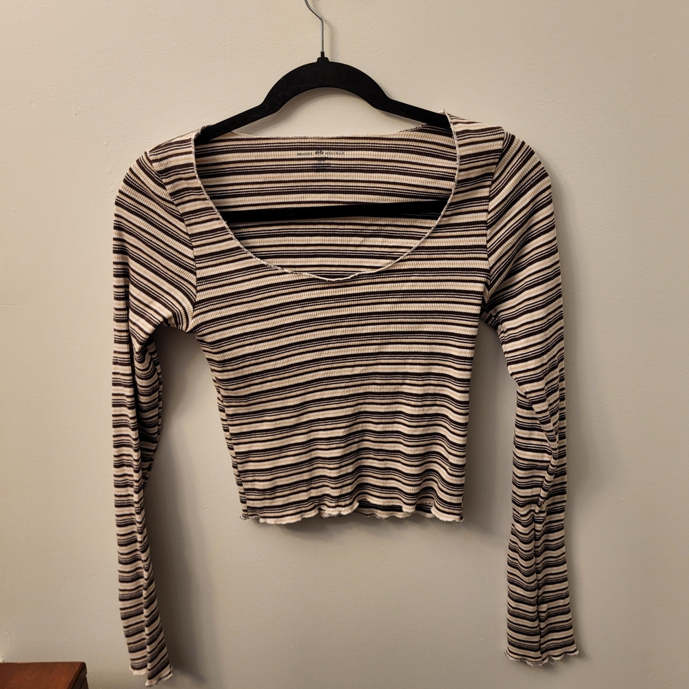 Striped Long Sleeve Women's Top - Picture 1 of 4